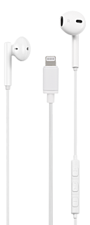 L200 In-ear Lightning earbuds, MFi, volume control, remote, white