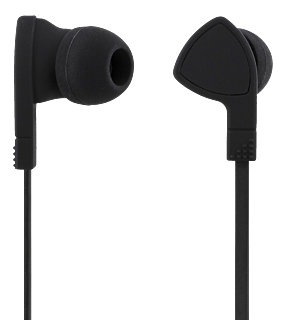E110 In-ear earbuds, 1-button remote, 3.5mm, microphone, black